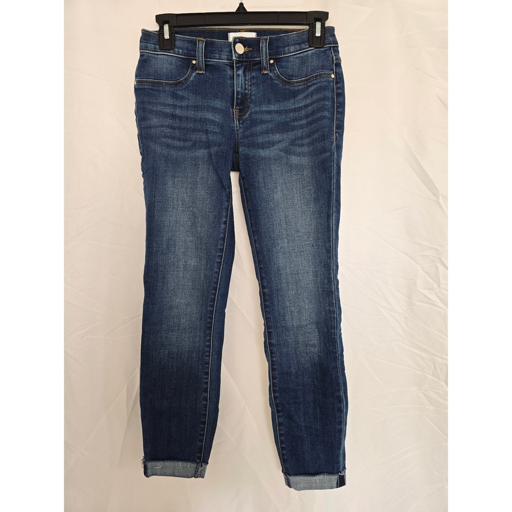 MERITAGE Womens Jeans Size 25‎ Dark Wash Cuffed Ankle Skinny Stretch Denim